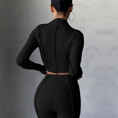 Tvådelat Set Dam Långärmad Polyester Chic Design-4