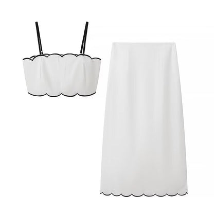 Variant image for Dam Spaghetti Band Top och Långa Byxor Set Sommarkläder Polyester-1