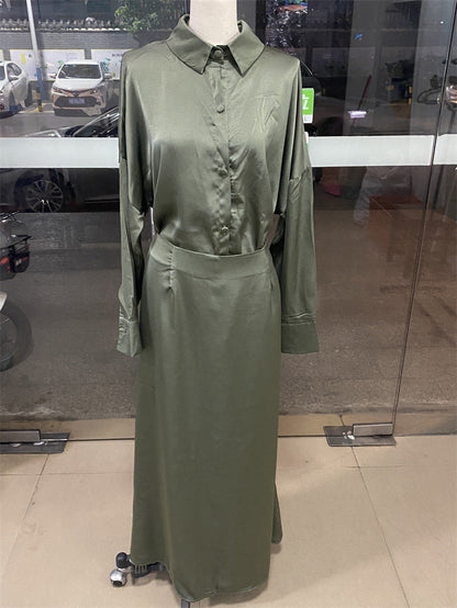 Variant image for Tvådelat Set Dam Skjorta och A-Linjeformad Kjol Polyester Elegant-11
