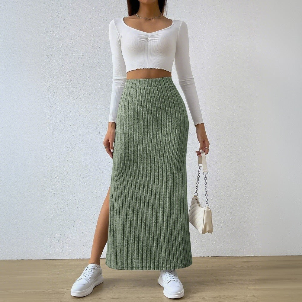 Lång Kjol Dam Bodycon Högkvalitativt Tyg-4