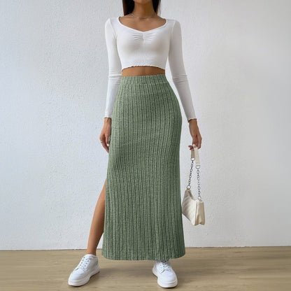 Lång Kjol Dam Bodycon Högkvalitativt Tyg-4