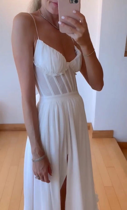 Maxi Klänning Dam Bandeau A-Linjeform Polyester Lång Klänning 3
