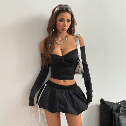 Kvinnors Minikjol Randig A-Linje Polyester-3