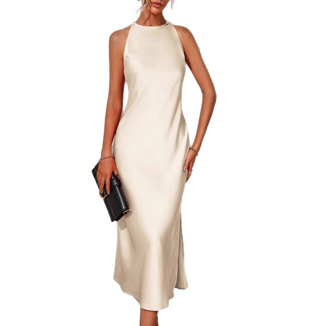 Dam A-Line Kjol Satin Lång-5