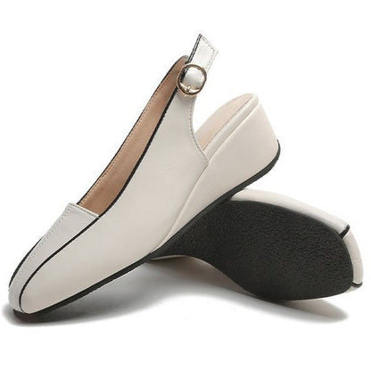 Elegant Slingback Wedges för Kvinnor med Kilsula i Syntetiskt Läder – Trendiga Skor för Vardag och Fest 6