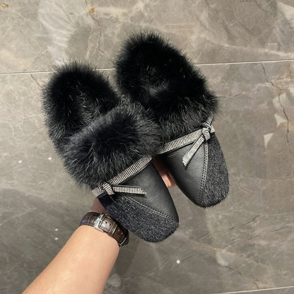 Dam Tofflor Slingelement Lyxig Päls Mjuk Innersula 8