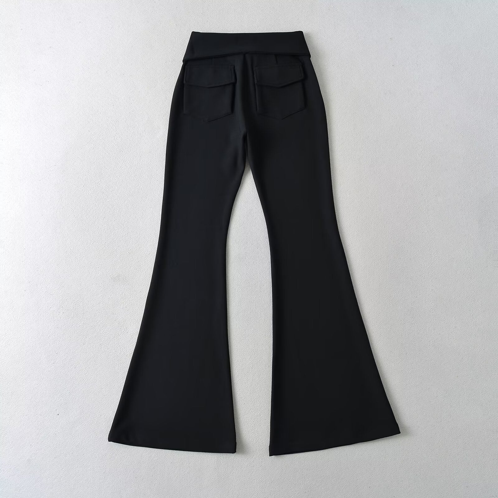 Bred Ben Byxor för Kvinnor med Klassisk Krage – Andningsbart och Elastiskt Tyg, Normal Passform 2