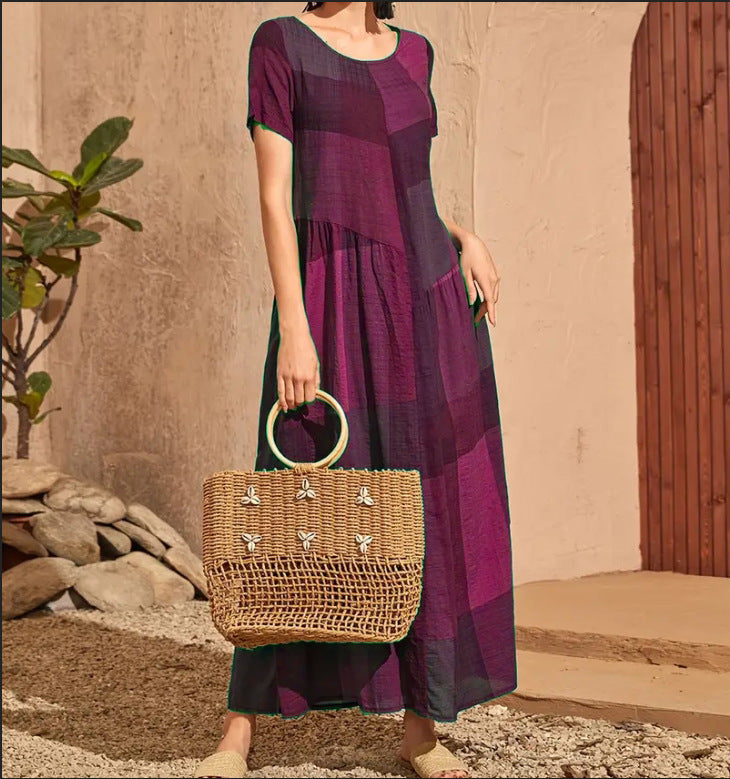 Variant image for Kvinnlig Klänning Rutigt Casual Polyester-1