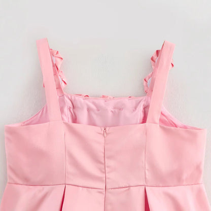 Kvinnors A-linjeformad Slipklänning med 3D Blommor i Satin 4