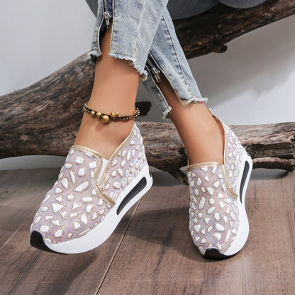 Kvinnors Slip-On Sneakers Hålmönster Lättviktig Textil 5