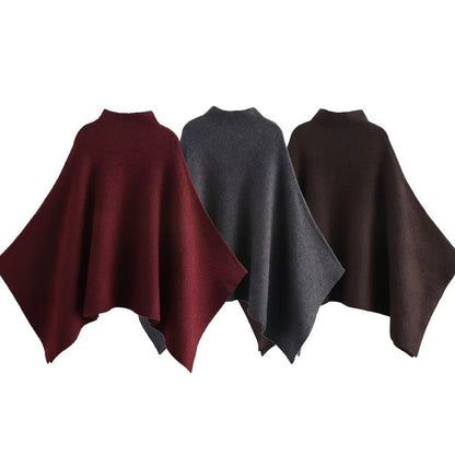 Dam Poncho Ull Elegant Design Mysig och Mångsidig-2