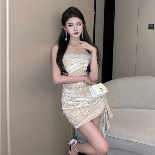 Kvinnors Bodycon Klänning Fyrkantig Halsringning Polyester Spandex-1