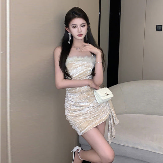 Kvinnors Bodycon Klänning Fyrkantig Halsringning Polyester Spandex-1