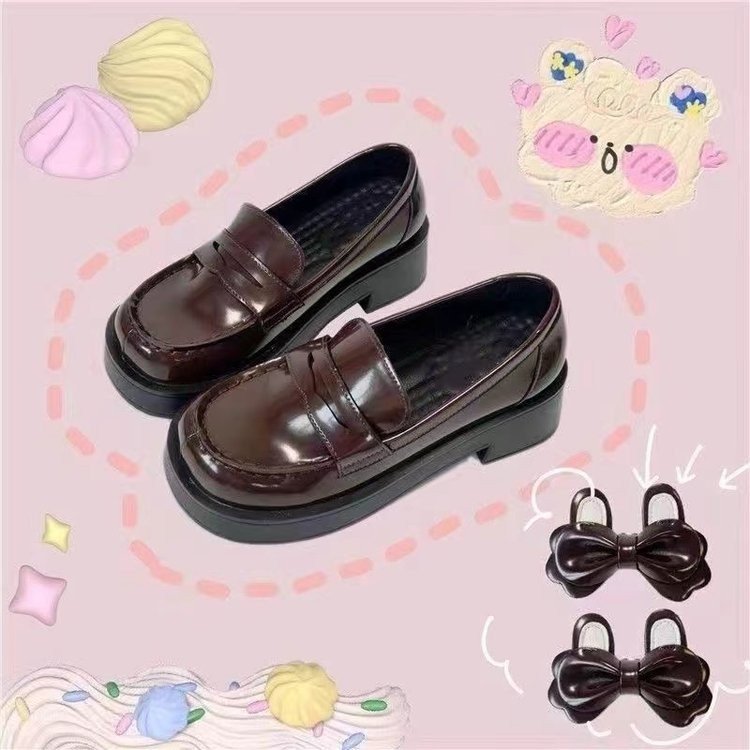 Kvinnor Loafers Blockklack Glänsande Material-3