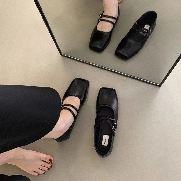 Kvinnors Ballerinaskor Slingback Dubbelremmar Vadderad Innersula 9