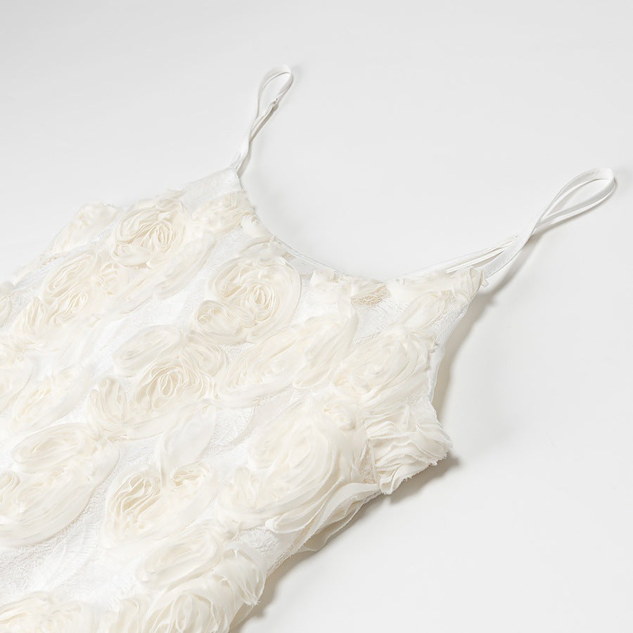 Kvinnors A-linjeformad Klänning med Blommiga Applikationer Polyester Spets 3