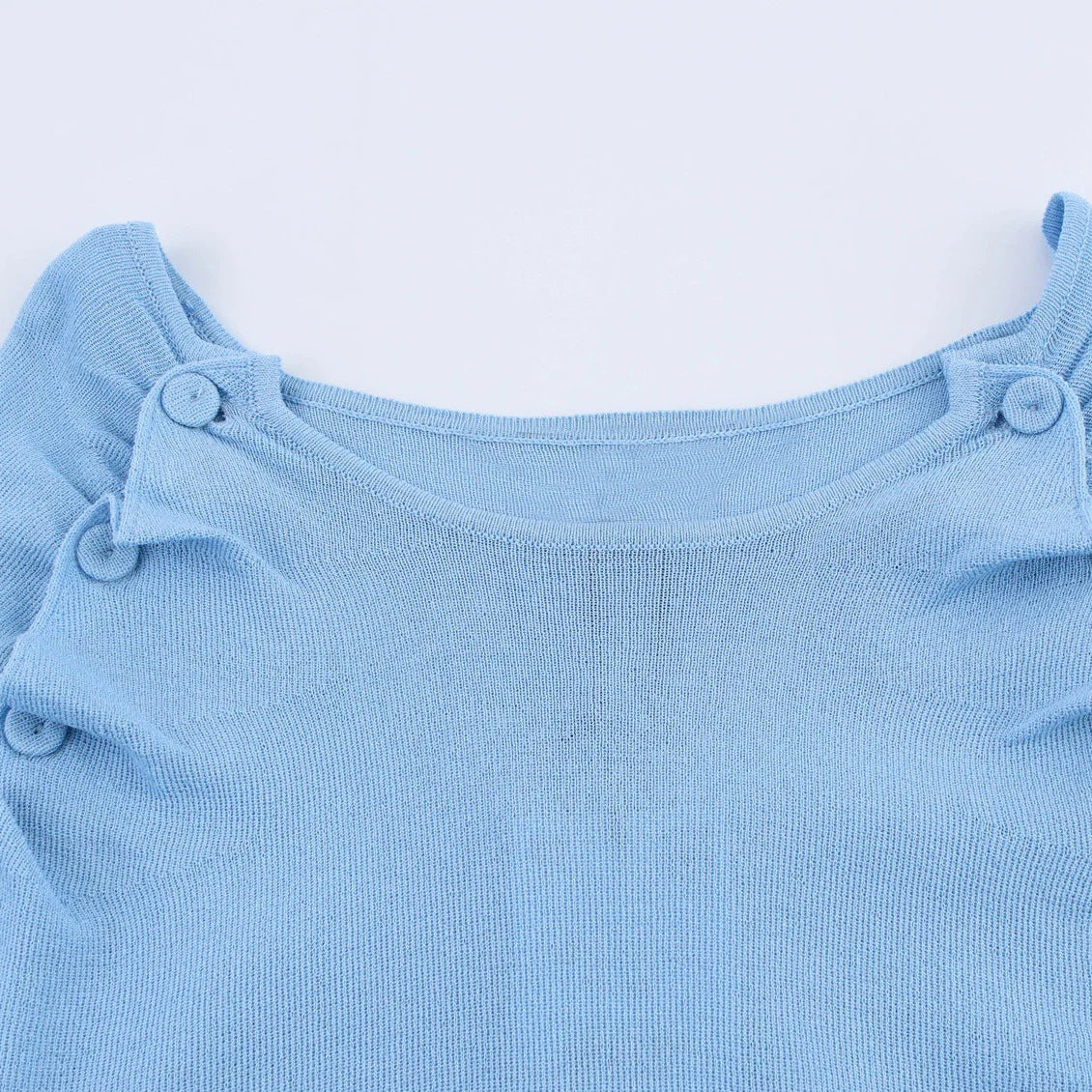 Kvinnors Långärmad Topp Rüsch Detaljer Ribbstickad Tyg 3