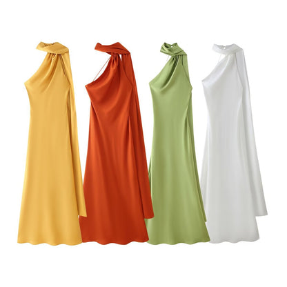 Kvinnors Aftonklänning Draperad med Ensidig Axel i Strömmande Tyg 6