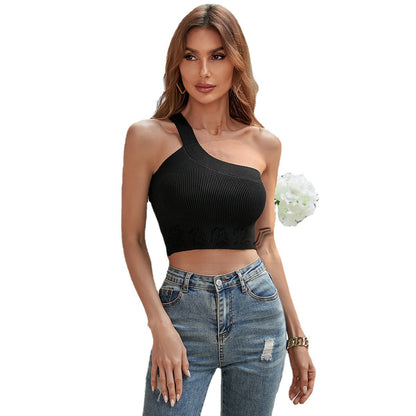 Dam Kammisol Asymmetrisk Stickad U-Ringning-5