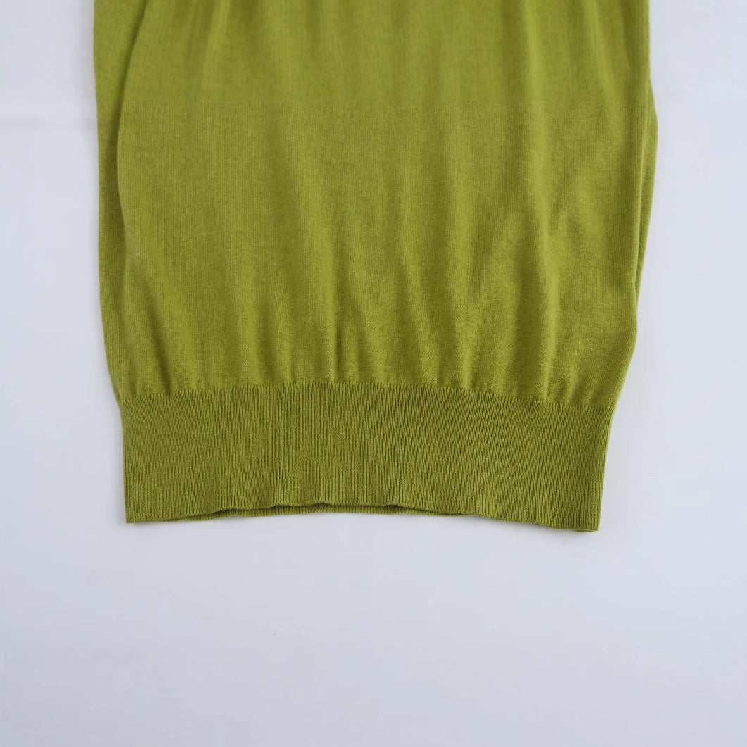 Stickad Dam Tröja Med Dekorativa Knappar Och Kontrasterande Ärmar - Bekväm Bomullsblandning, Perfekt För Vardag Och Fest 4