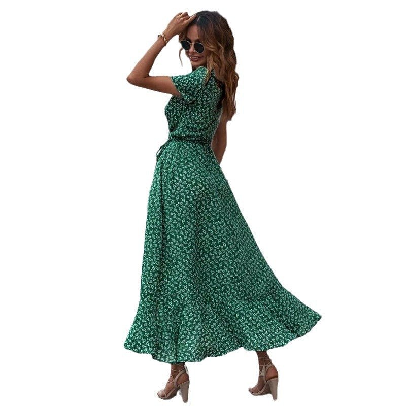 Maxiklänning Dam Bohemisk A-linjeformad Polyester Sommar 6