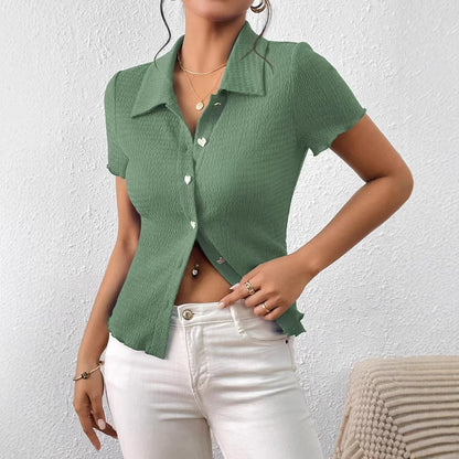 Dam T-shirt Slim Fit Kort Ärmar Polyester-3