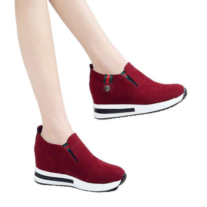 Kvinnliga Kilsneakers Slip-On Hållbart Material-6