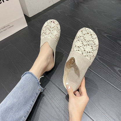 Dam Träskor Unikt Virkningsmönster Bekväm Fotbädd-4