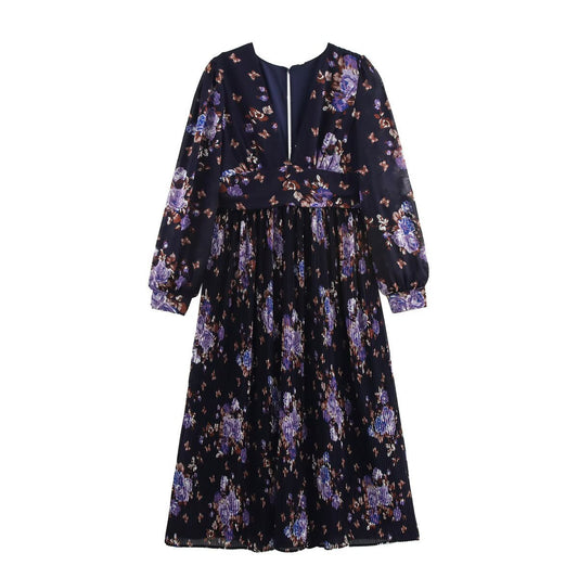 Damklänning A-linje Blommig Lång Polyester 1