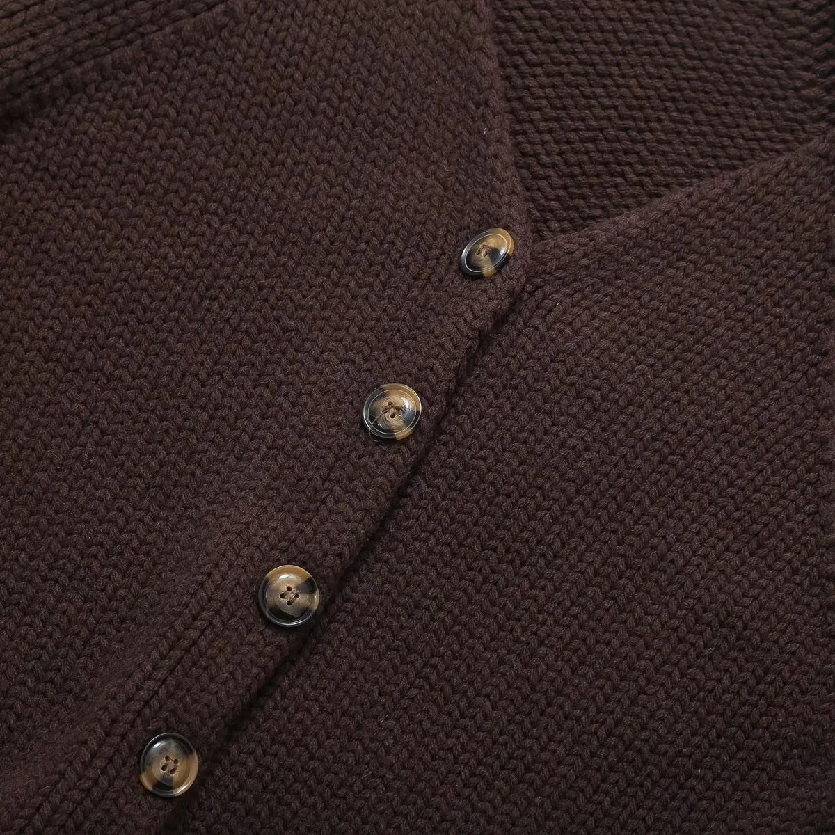 Kvinnors Cardigan V-ringning Mjuk Ullmix Voluminösa Ärmar-4