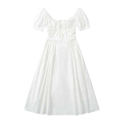 Kvinnors Klänning Puffärmar Rufsad Lätt Tyg 1