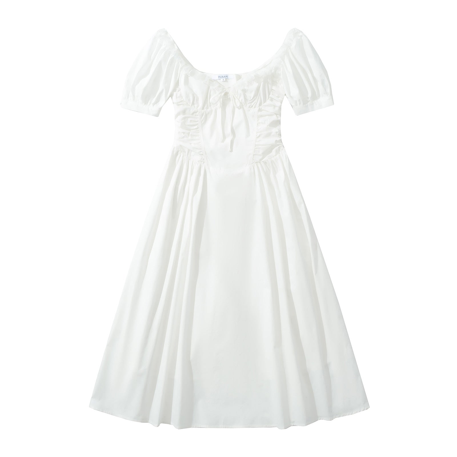 Kvinnors Klänning Puffärmar Rufsad Lätt Tyg 5