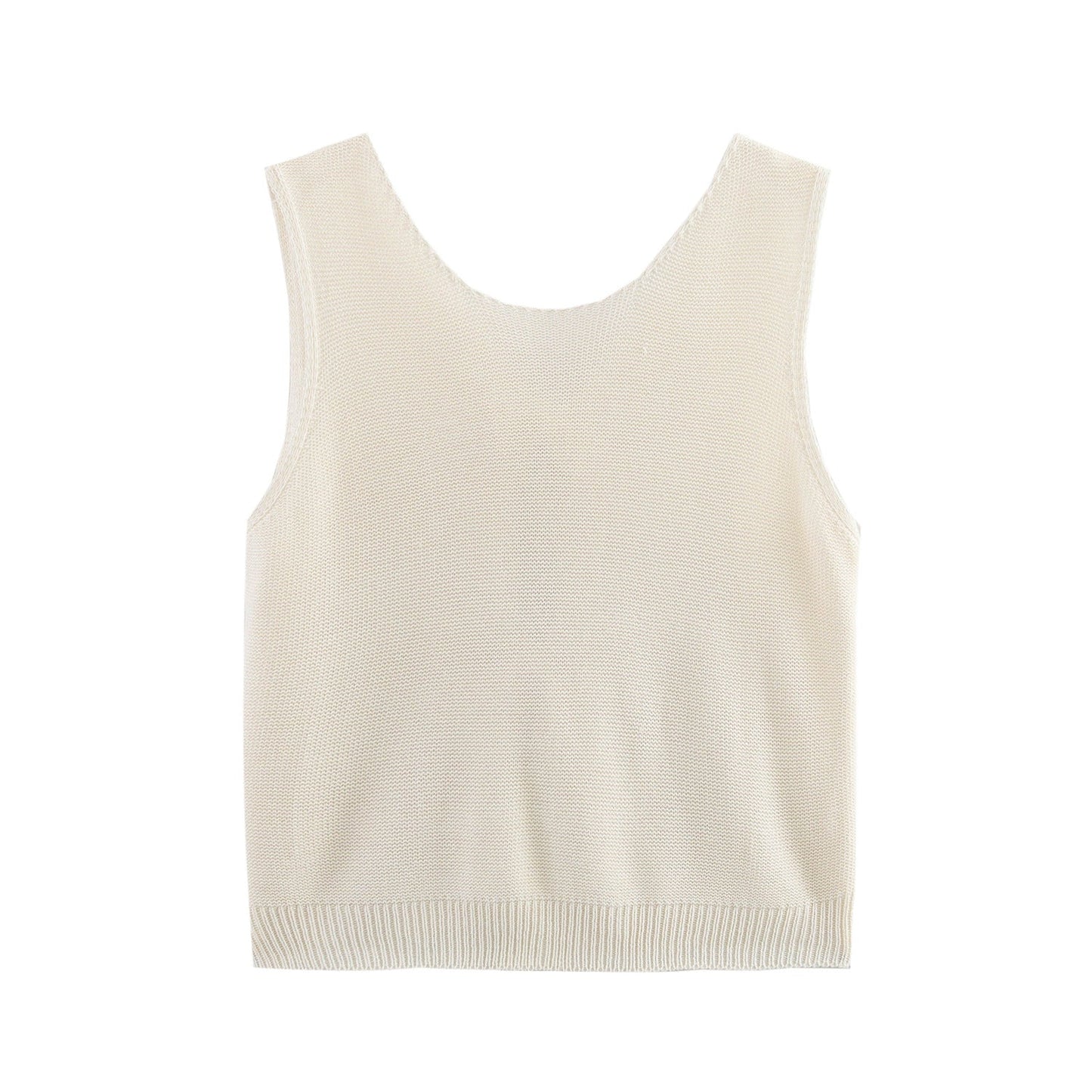 Kvinnors Stickad Topp Elegant Bomull med Fin Struktur 9