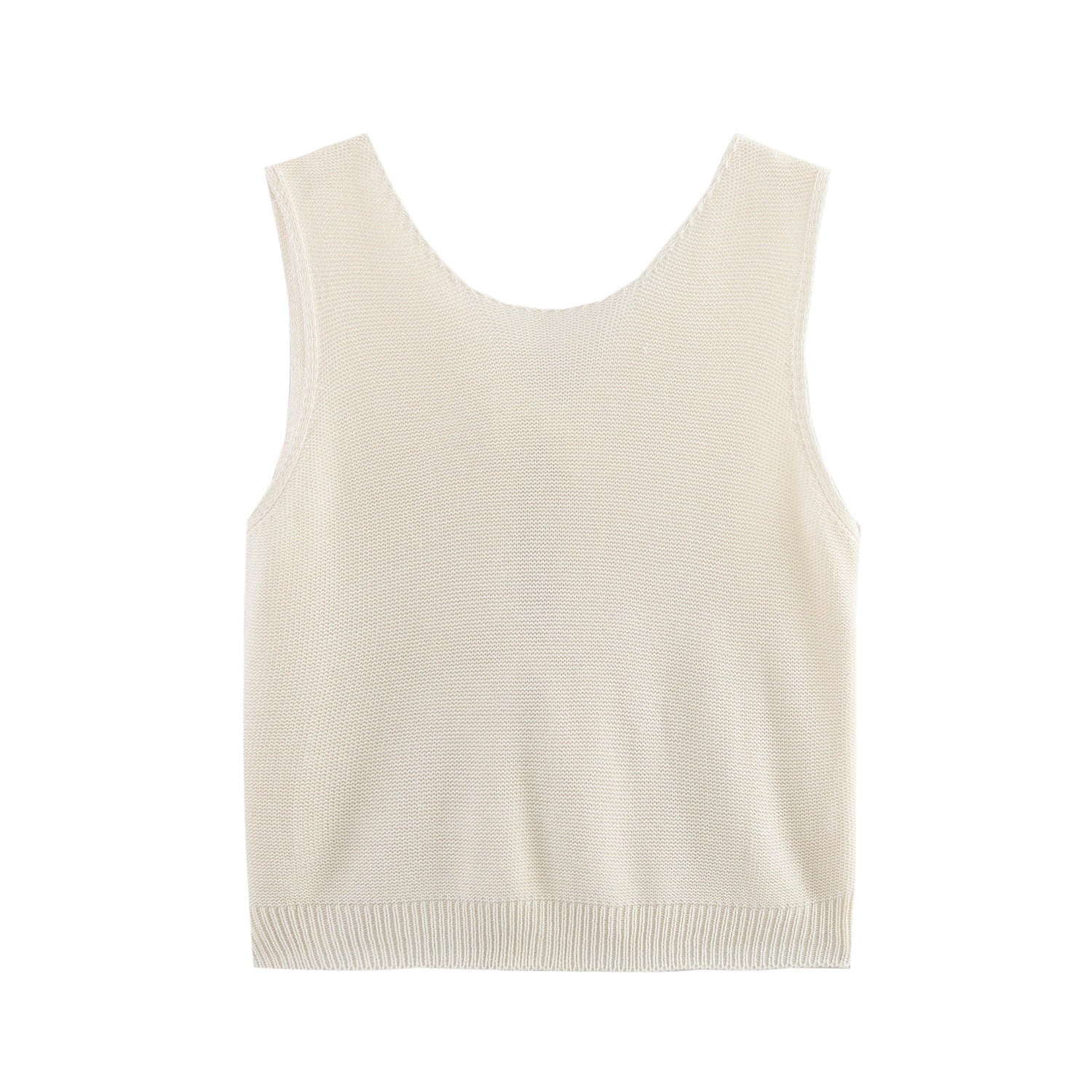 Kvinnors Stickad Topp Elegant Bomull med Fin Struktur 9