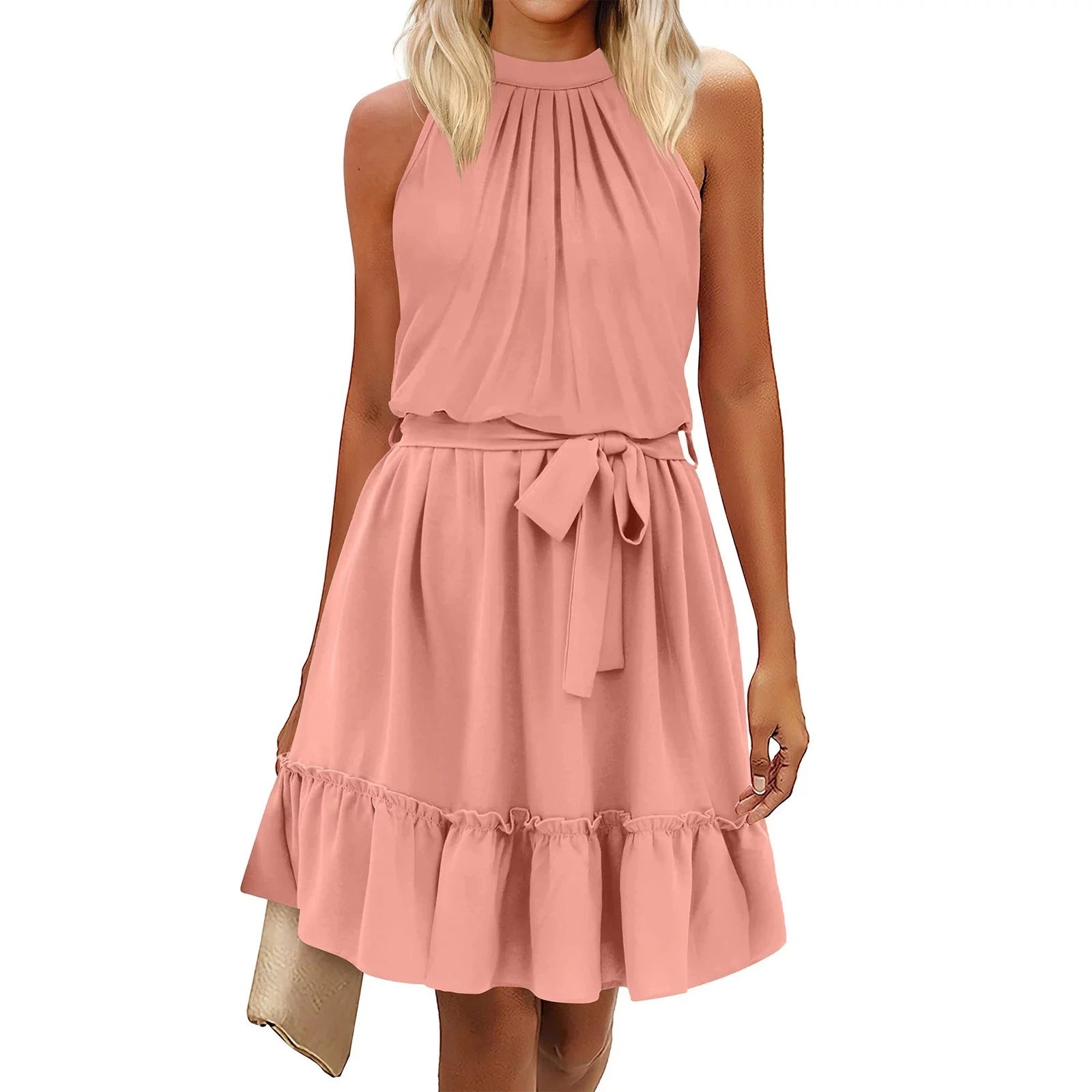 Variant image for Kvinnors Midi Klänning Halterneck Polyester-6