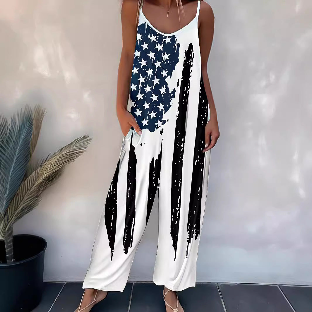 Justerbara Bärbyxor för Dam i Tryckt Polyester – Långa och Bekväma för Avslappnade Dagar 3