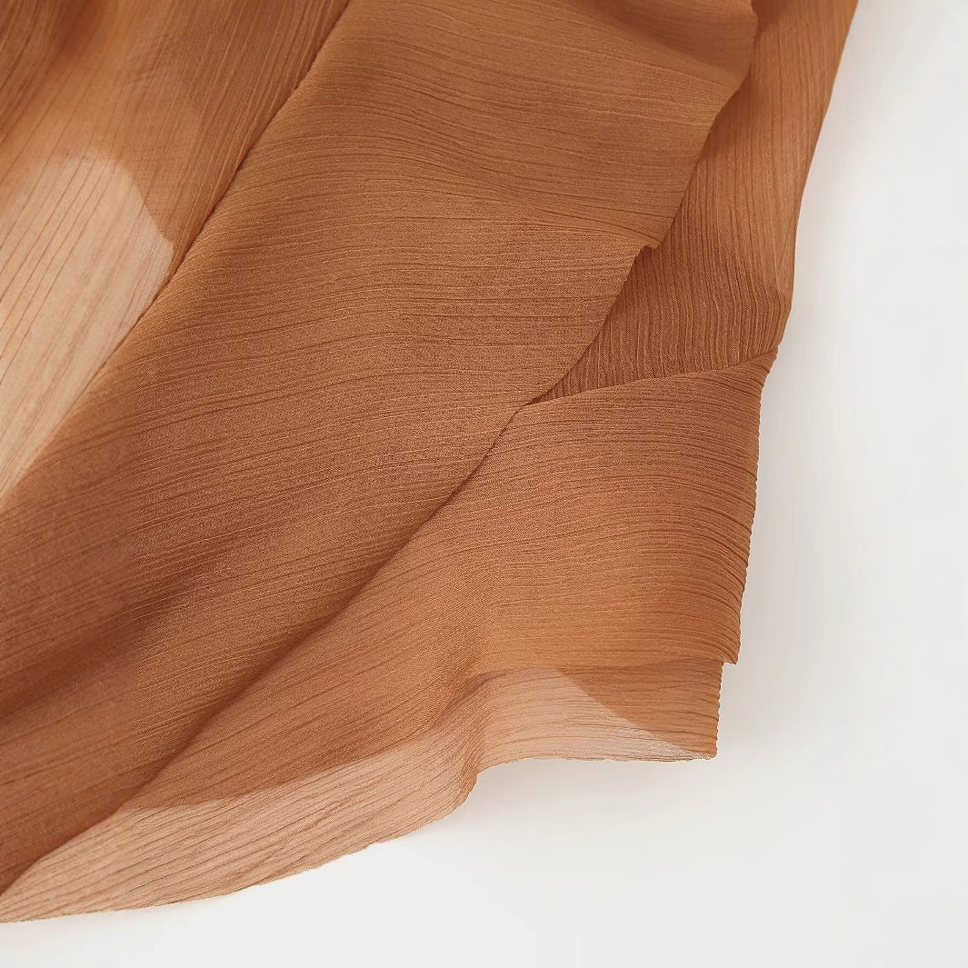 Kvinnor Asymmetrisk Klänning Rüsch Detaljer Lätt Väv 4