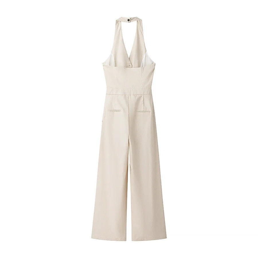 Kvinnor Jumpsuit V-ringning Lätt Material-2