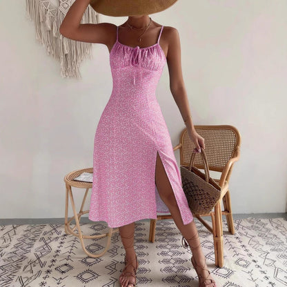 Dam Midi Klänning Blommig Elegant Polyester Långärmad-6