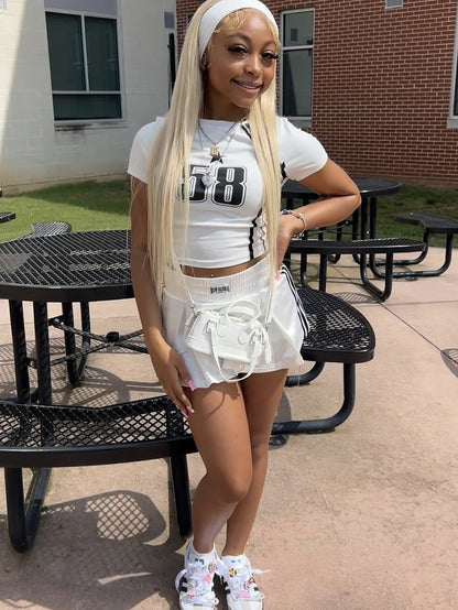 Variant image for Dam T Shirt Crop Top Elastisk Polyester Rund Krage-4