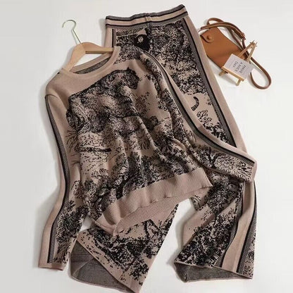 Dam Stickad Tröja med Tryckt Tiger-Jacquard Akryl och Spandex-4