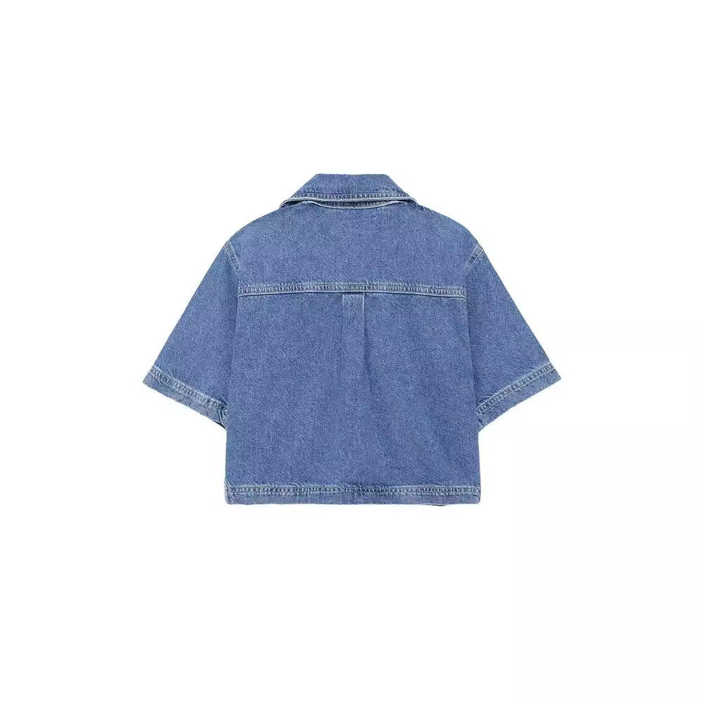 Dam Rock Set Denim Skjorta och Byxor Vintage-Inspirerad-4