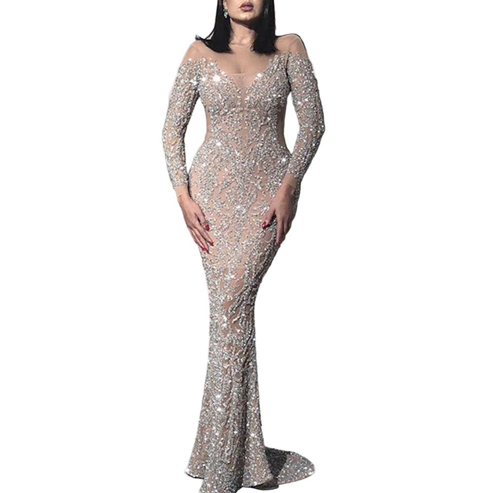 Kvinnors A-Line Klänning Långärmad Chiffon Eleganta-2