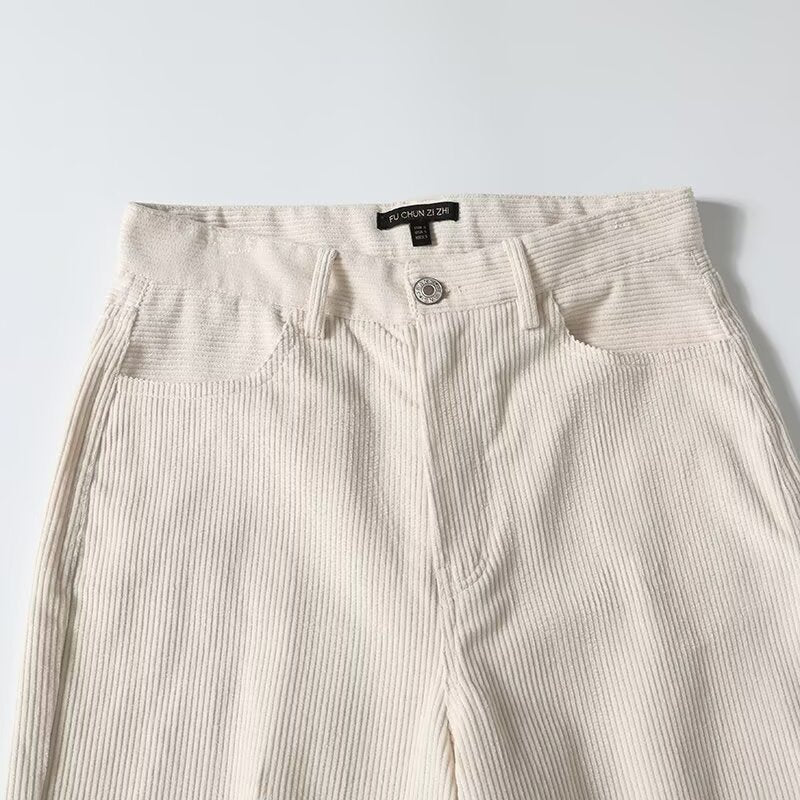 Snygga Byxor Dam Raka Ben Avslappnad Bomull-3