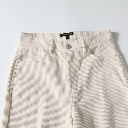 Snygga Byxor Dam Raka Ben Avslappnad Bomull-3