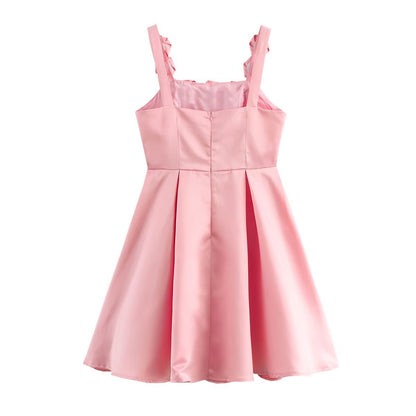 Kvinnors A-linjeformad Slipklänning med 3D Blommor i Satin 3