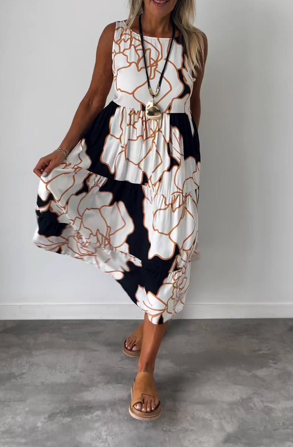 Fina Dam Klänningar Viskos Mångsidig Stil Elegant Silhuett-3