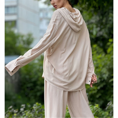 Lång Hoodie Dam Avslappnad Polyester med Ficka-3