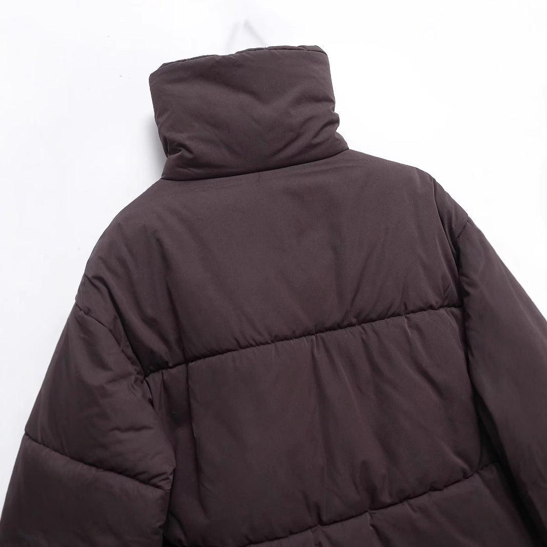 Damjacka Kort Stativkrage Bomull Polyester för Streetwear-6