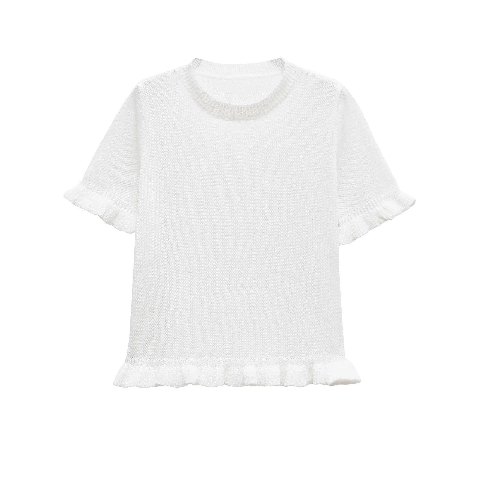 Variant image for Kvinnors T-shirt Rufsade Ärmar Andningsbart Material-1